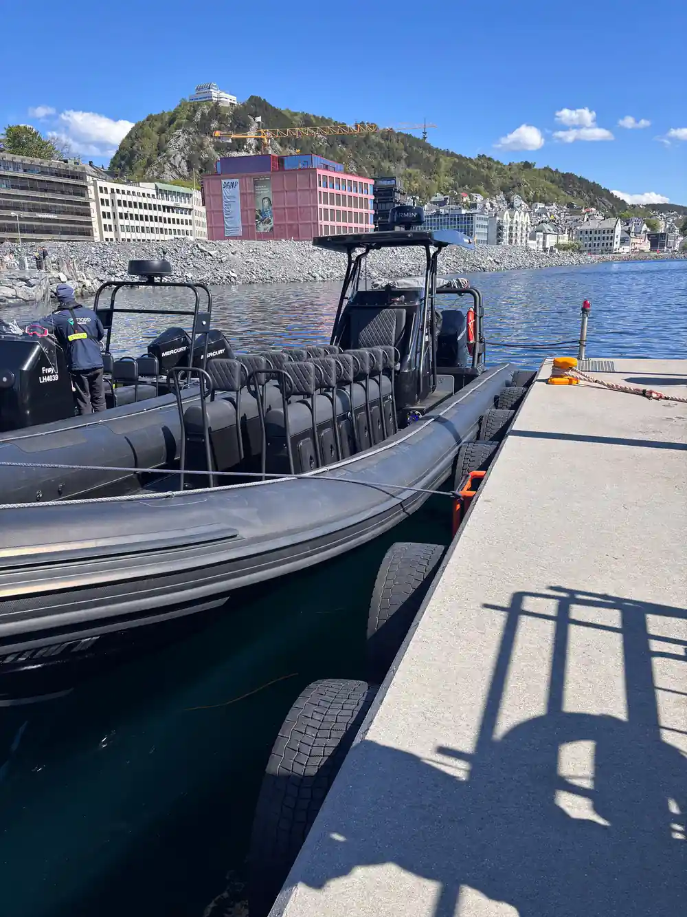 The empty RIB alongside the quay at Alesund
